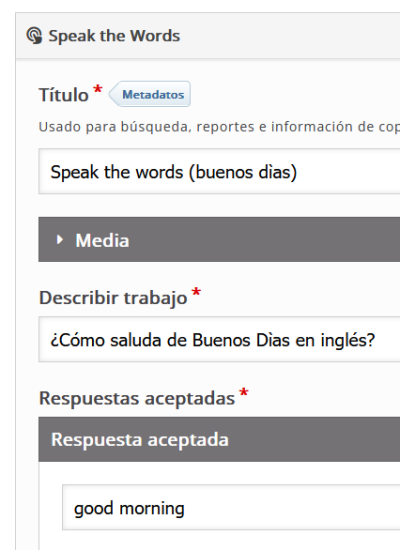 Título y descripción del trabajo